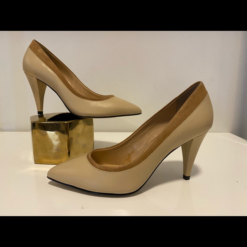 French Connection 7.5 beige heel. 3” heel